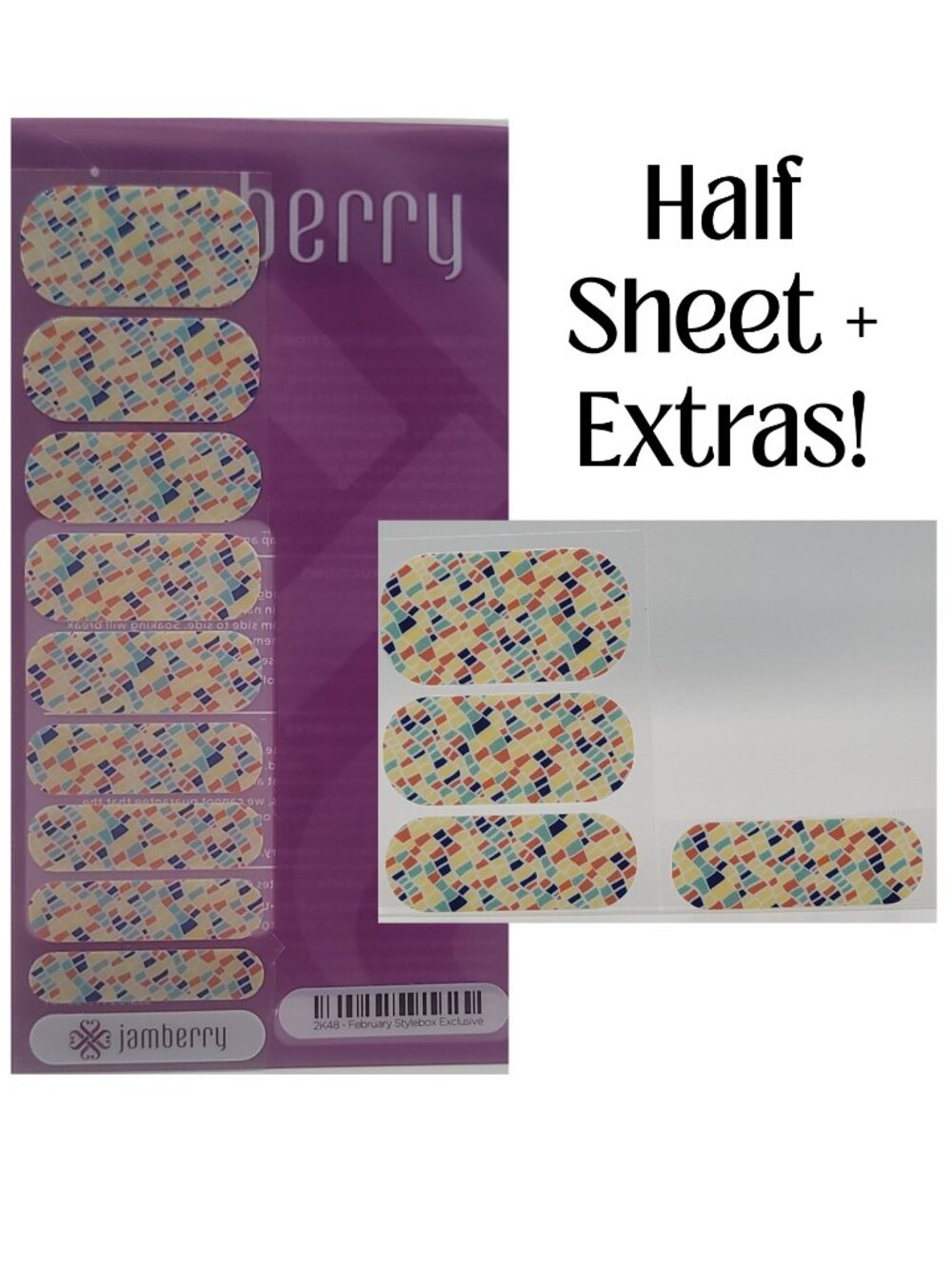 Jamberry Nail Wraps, StyleBox Exclusive, Half Sheet+Extras